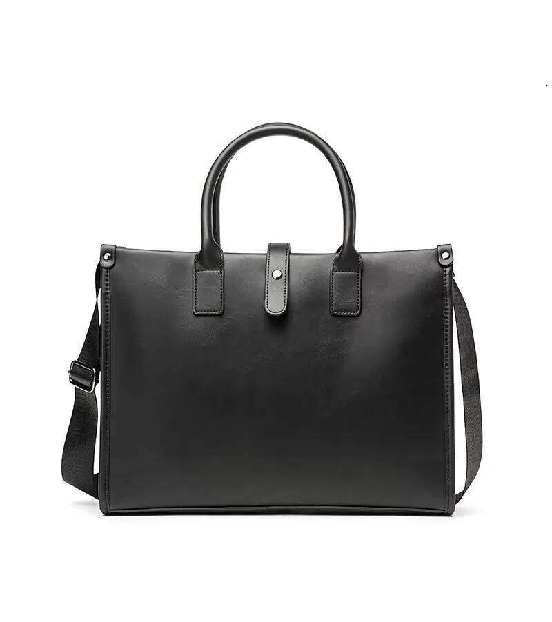 New Men's Briefcase Bag Retro Leather Business Boston Bags Brand Designer's Cross Bag Large Capacity Computer Handbags