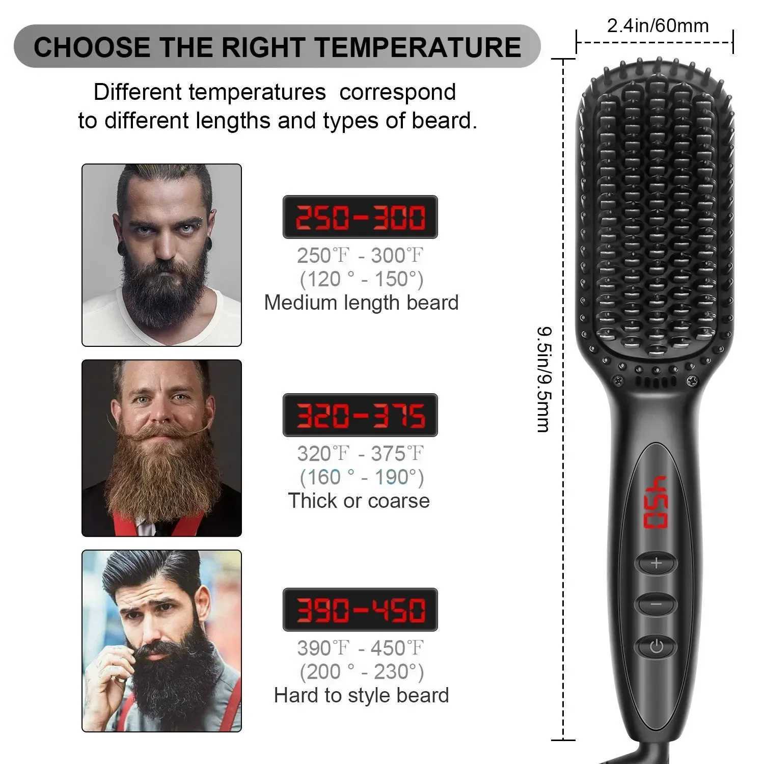 Professional Beard Straightener Comb Hair Straightener Brush for Men Anti Scald Fast Heating Styling Tool for Women W250610