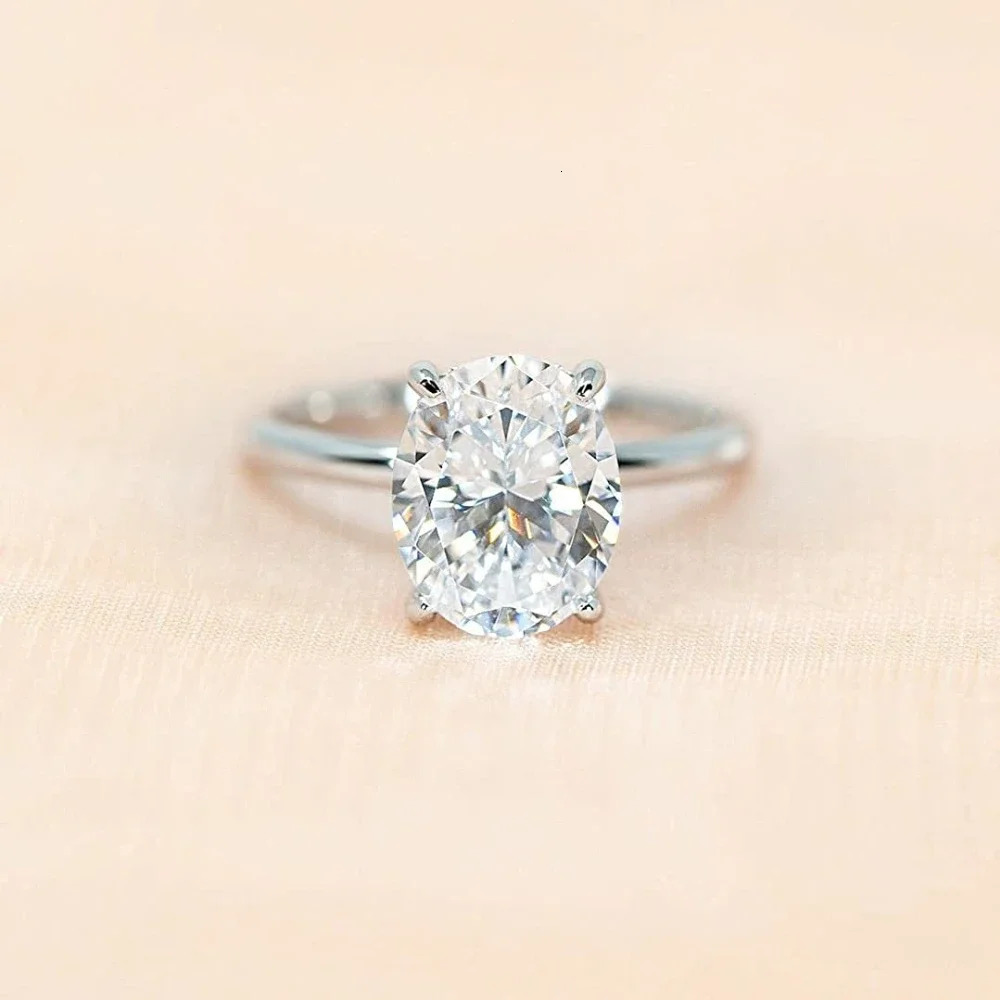 Trumium 3CT 925 Sterling Silver Engagement Rings Oval Cut Solitaire Cubic Zirconia Wedding Promise Rings for Women Fine Jewelry 250610