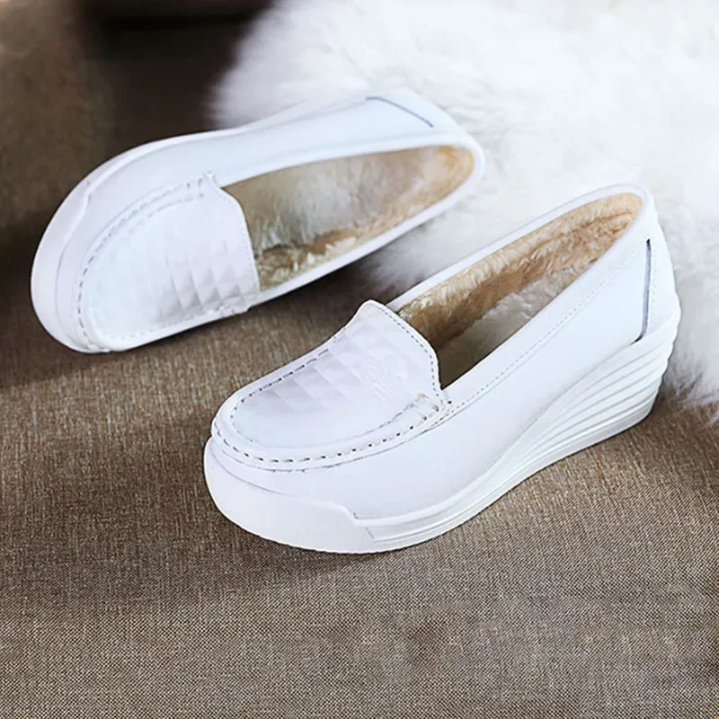 Women Wedge Platform Shoes Fashion Comfortable Increase Casual Slip-on Womens Loafers Summer Hollow Out Breathable Shoes 2024 250603