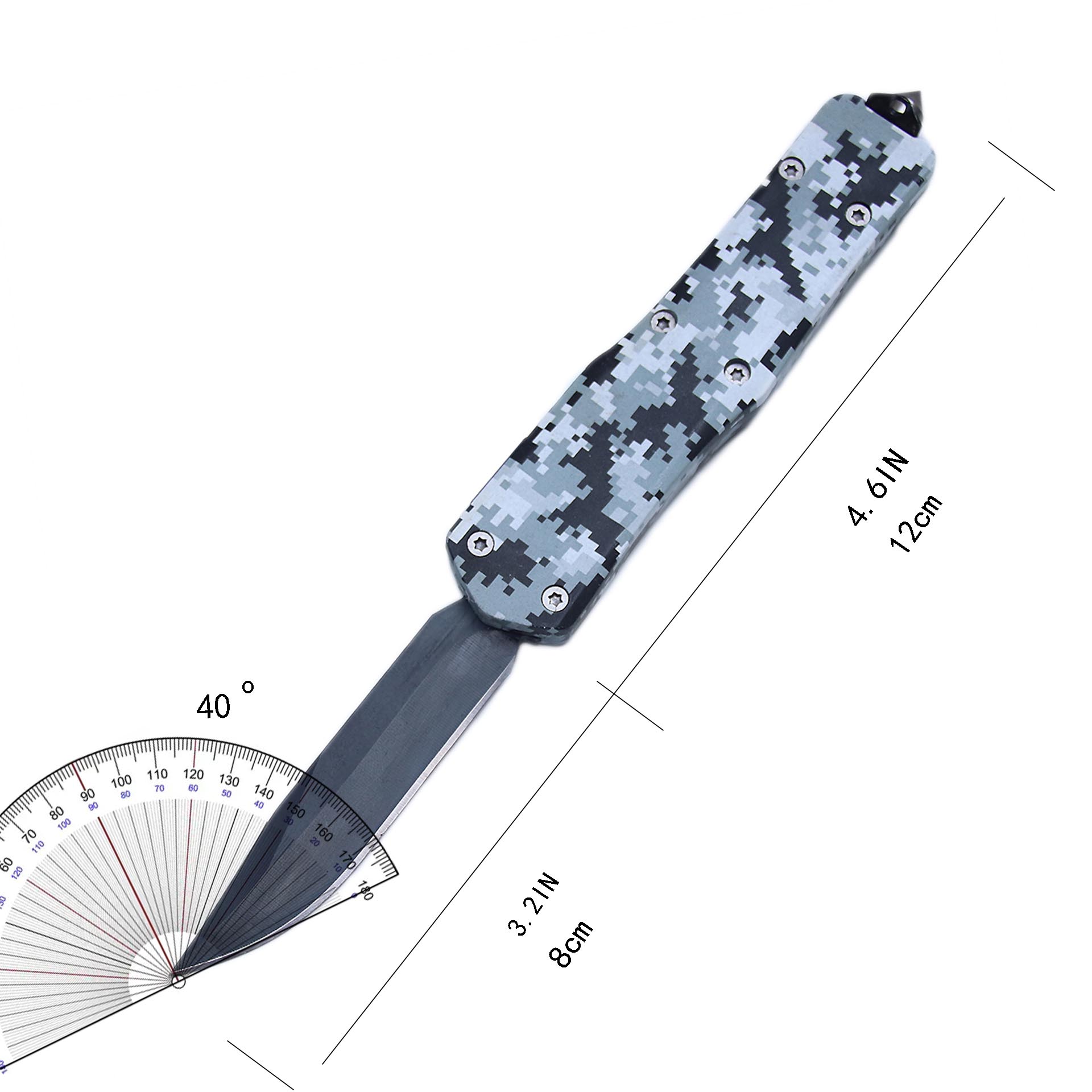 Stainless Steel Blade Outdoor Survival Straight Knife Camping Hunting Fishing Fixed Blade Knife Print Handle EDC Tool