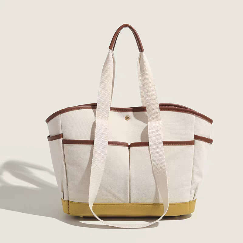 Korean Style Mommy Large Capacity Tote Mother and Baby Outing Casual Versatile Lightweight Multi-Compartment Multi-Functional Canvas Bag