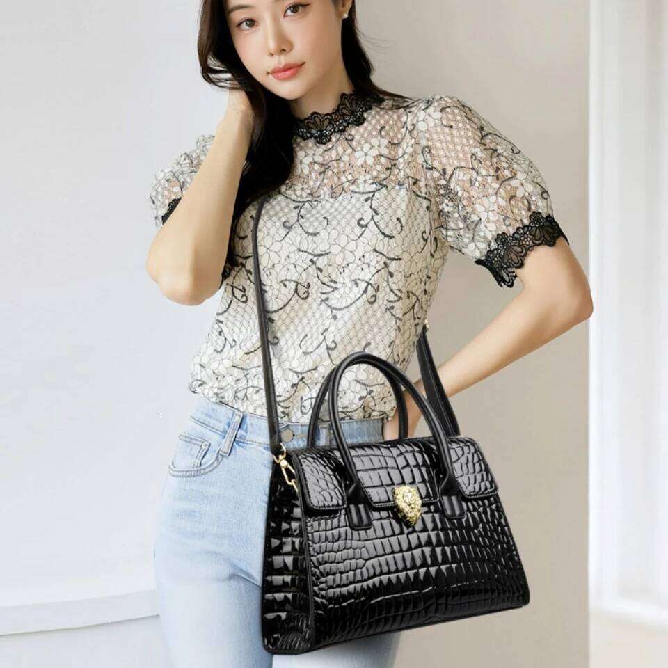 Designer Luxury Brand Handbags Designer Commuting Sac Alligator Patent Leather Shoulder Crossbody Hand Bags For Women Mother