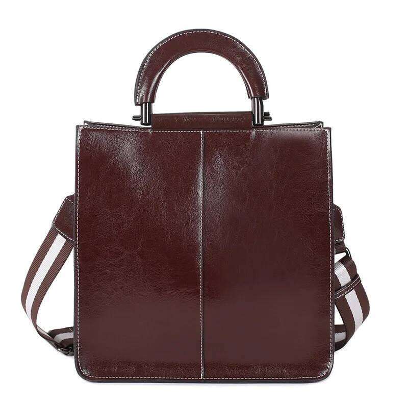 2025 Genuine Leather Women's Shoulder New Ladies Bag Fashion Large Capacity Cowhide Handbag Commuter Shopping Bag