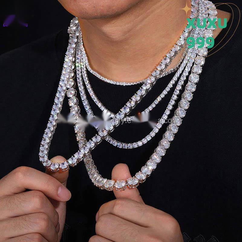 OACOCA Moissanite Chain NECKLACES Jewelry Manufacturer 2-6mm VVS Tennis Diamond Trendy Unisex Hip Hop Men Gift