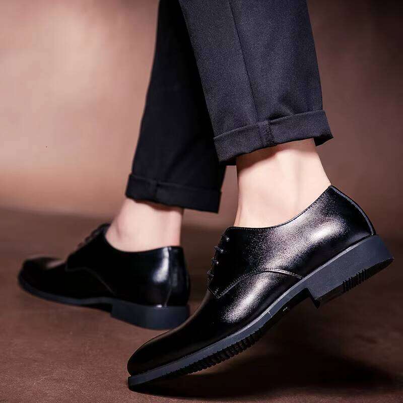 Wholesale High Quality Solid Color Genuine Leather Men Fashion Casual Dress Shoes