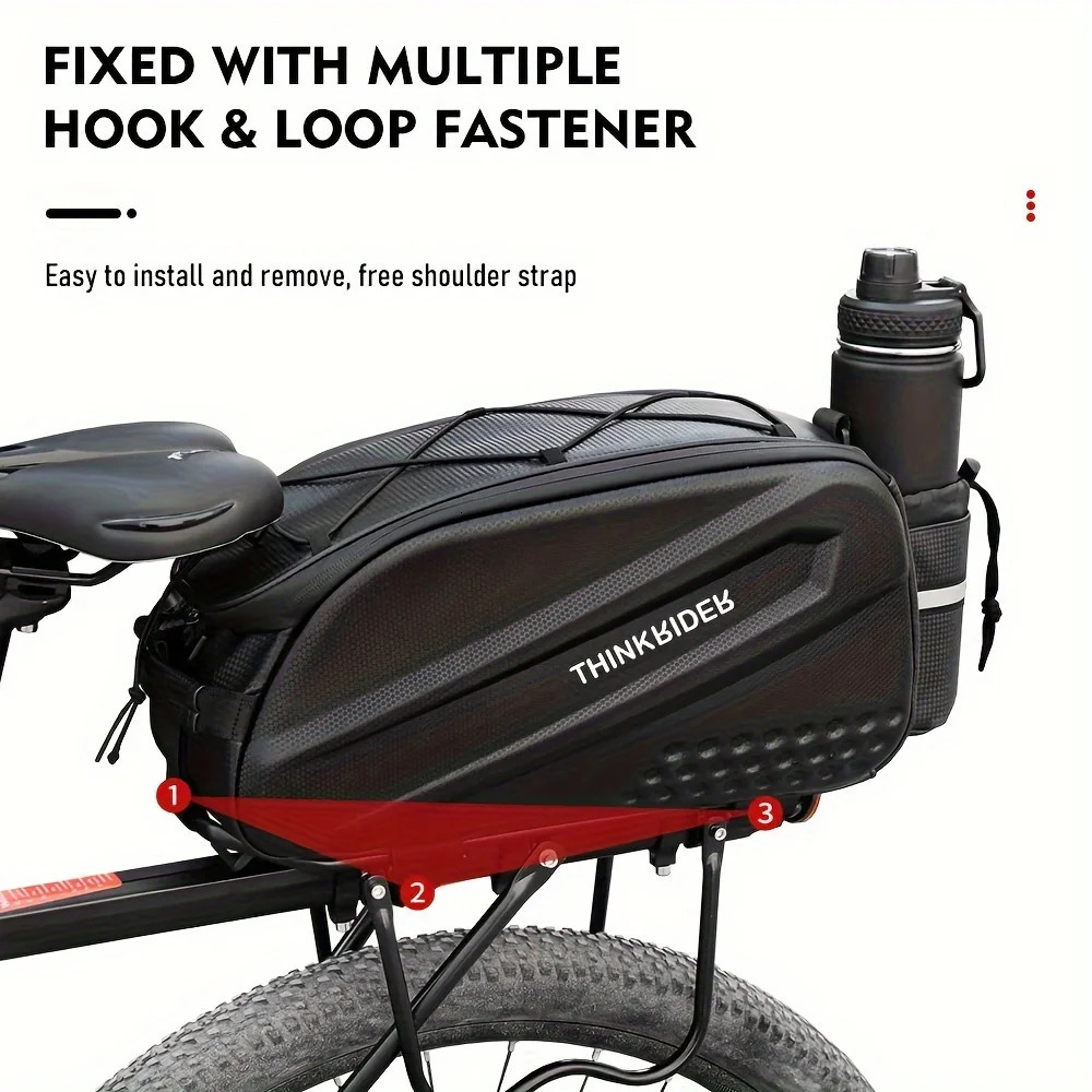 ThinkRider Bicycle Hard Shell Tear Hunch Bag 14L Large Capacity Hunch Bag Anti-Splash Material With Rain Cover 250610
