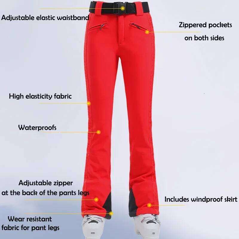 Skiing Pants Women Sport Overall Windproof Waterproof Snow Clothing Mountain Slim Snowboard Wear Outdoor Winter Ski Trousers