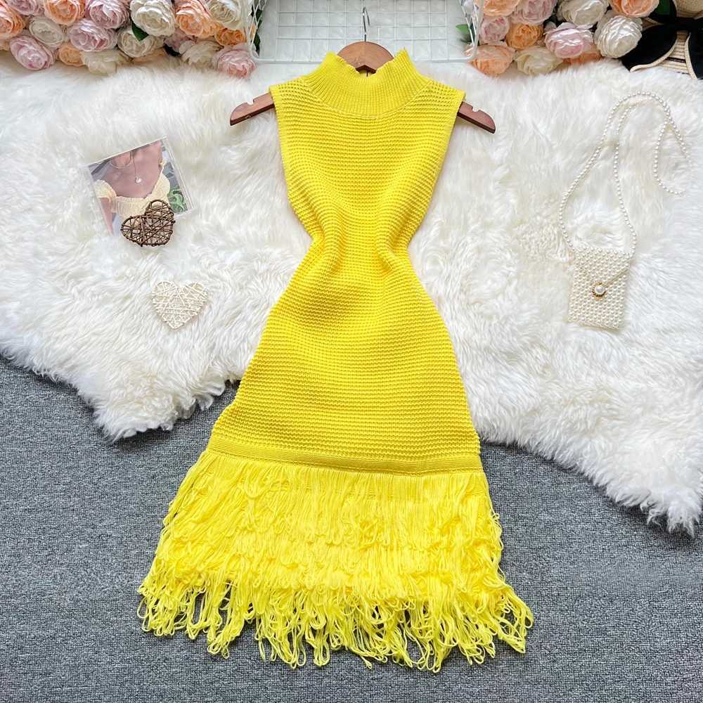 YuooMuoo Women Dress 2025 New Summer Fashion Sexy Openwork Stitching Sleeveless Bodycon Party Dress Korean Lady Beach Dresses XJ250610