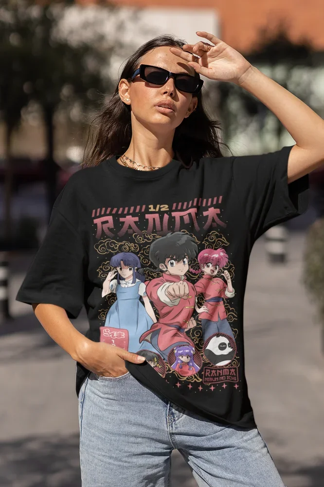 Japanese Anime Designer T-shirt Shampoo Rumiko Takahashi Girl Kawaii Funny Anime Tee All Size Graphic T Shirts Y2k Top Women Clothing Tops