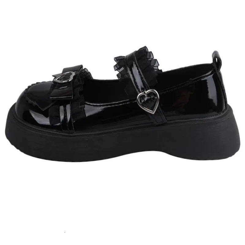 2025 Fashion Buckle Womens Pumps Spring Autumn Mary Jane Solid Butterfly Knot Platform Casual Round Toe Ladies Shoes 250603
