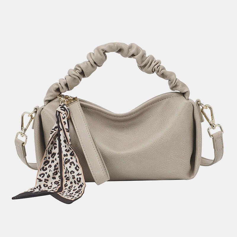 Women's Handbag Simple Fashion Leopard Print Pleated Shoulder Street Trend Daily Matching Crossbody Bag