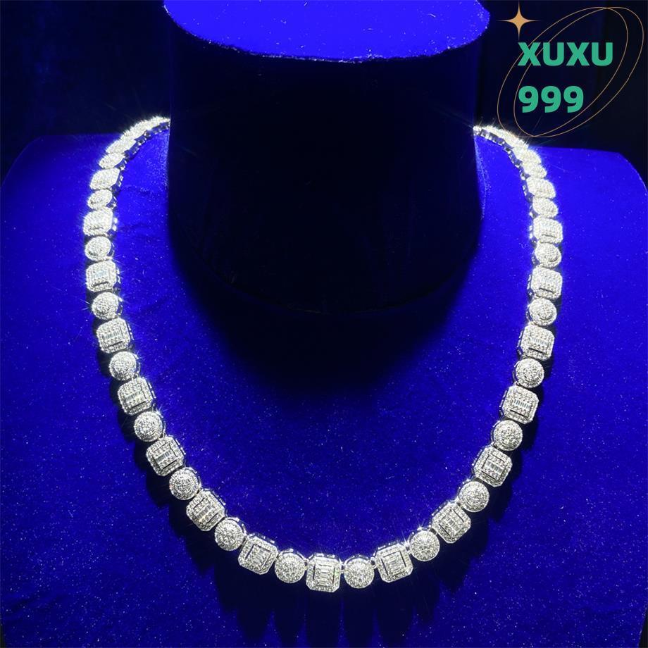 OACOCA Trending Customizable Vvs Moissanite Cuban Link Sterling Silver 925 Rock Sugar Tennis Necklace