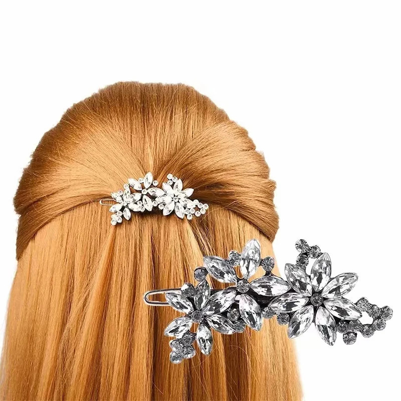 2pc Minimalist Rhinestone Crystal Womens Hair Clip Bride Hair Accessories Banquet Daily Versatile Girls Sweet Jewelry Hair Comb 250610