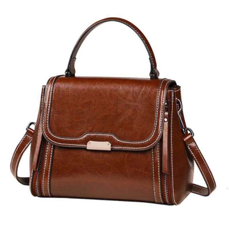 2025 New Leather For Women, High-Quality And Versatile Retro Style Small Square Bag, Single Shoulder Crossbody Bag 2025/06/10