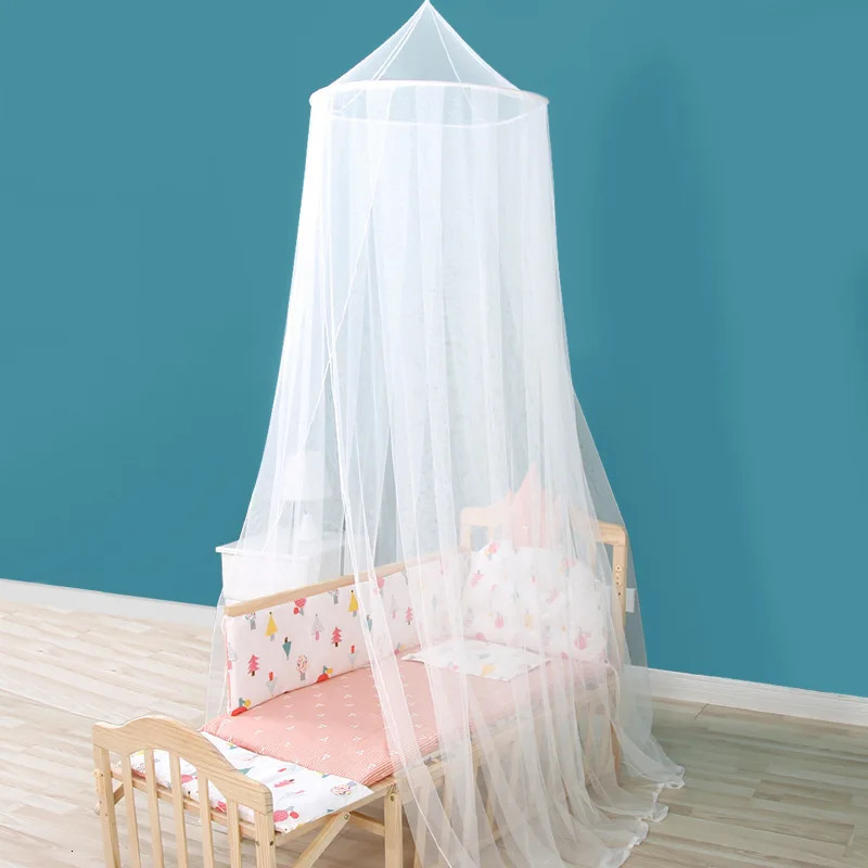Baby Crib Hung Dome Mosquito Net with LED Light Princess Girls Fly Insect Hanging Tulle Curtains Canopy for Children Room 250604z