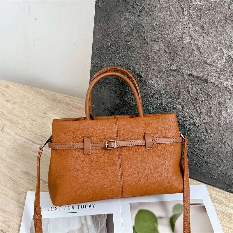 2025 New Cow Tote Bag Ladies Real Cowhide Shoulder Or Crossbody Bags Fashionable Women Genuine Leather Handbag