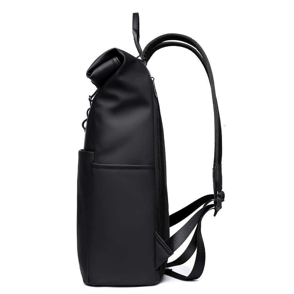 New Men's Outdoor Casual For Work Commute Laptop Bag Trendy Rolled Edge Travel Backpack