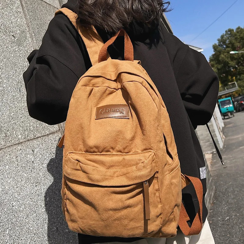 Cool Canvas Green Laptop Student Bag Trendy Women Men College Bag Female Backpack Male Lady Travel Backpack Fashion 250606