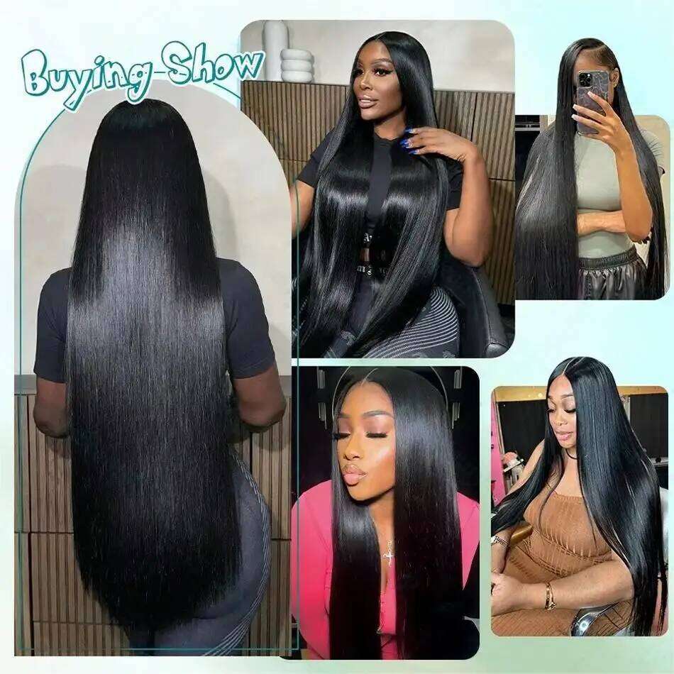 36 Inch Glueless Straight 4x4 Lace Front Human Hair Wig 100% Natural Pre Plucked Cheap Vieamese Wigs For Women
