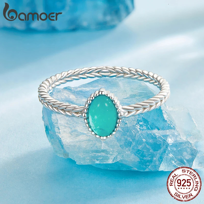 925 Sterling Silver ite/Agate Solitaire Ring White Gold Plated Finger Rings Dainty Chic Fashion Jewelry BSR624 250610