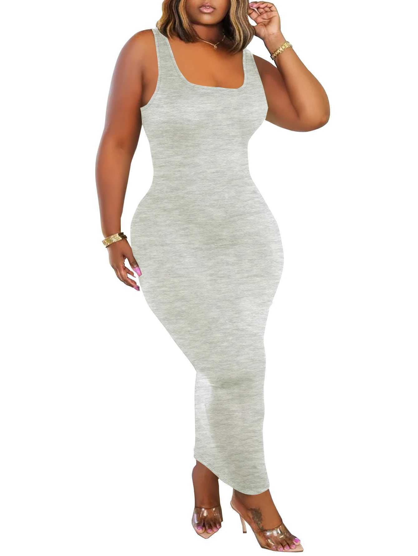 Elegant and slimming! Solid color sleeveless long dress - slim fit stylish and versatile. XJ250610