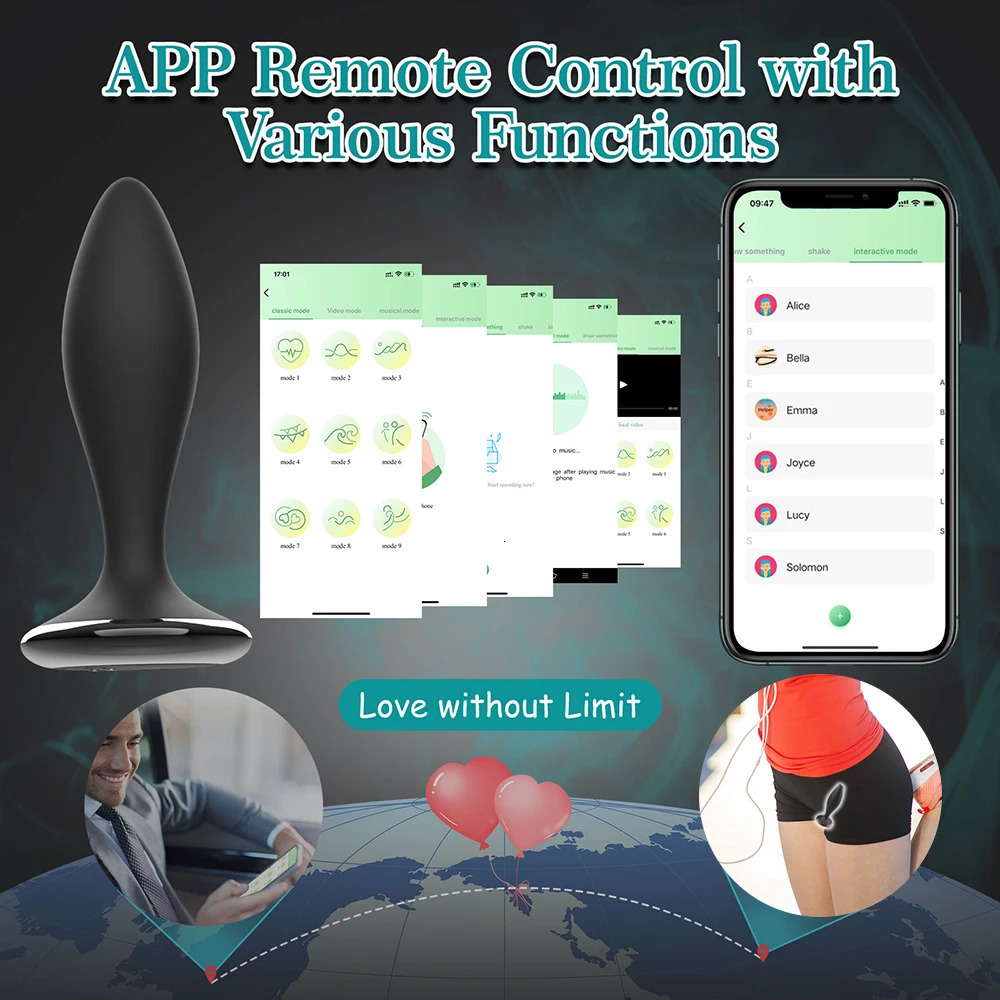 Butt Plug Sex Toy for Women App Remote Control Anal Plug Dildo Vibrator Prostate Massager Stainless Steel Vibrating Buttplug 250603