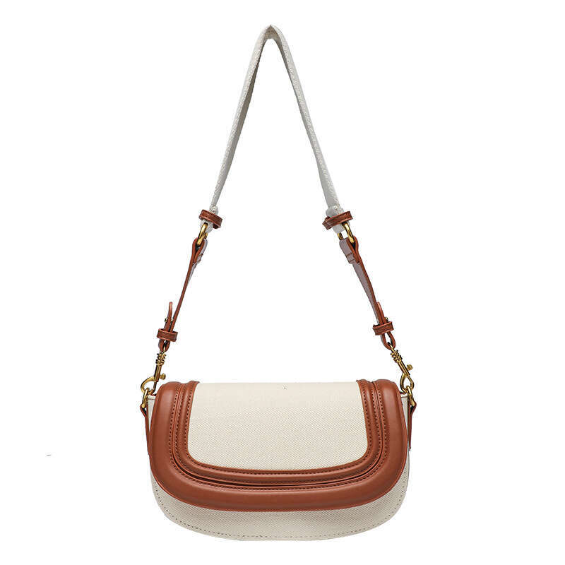 Z Brand Niche Design 2024 New Patchwork Wide Shoulder Strap Crossbody Underarm Saddle Bag