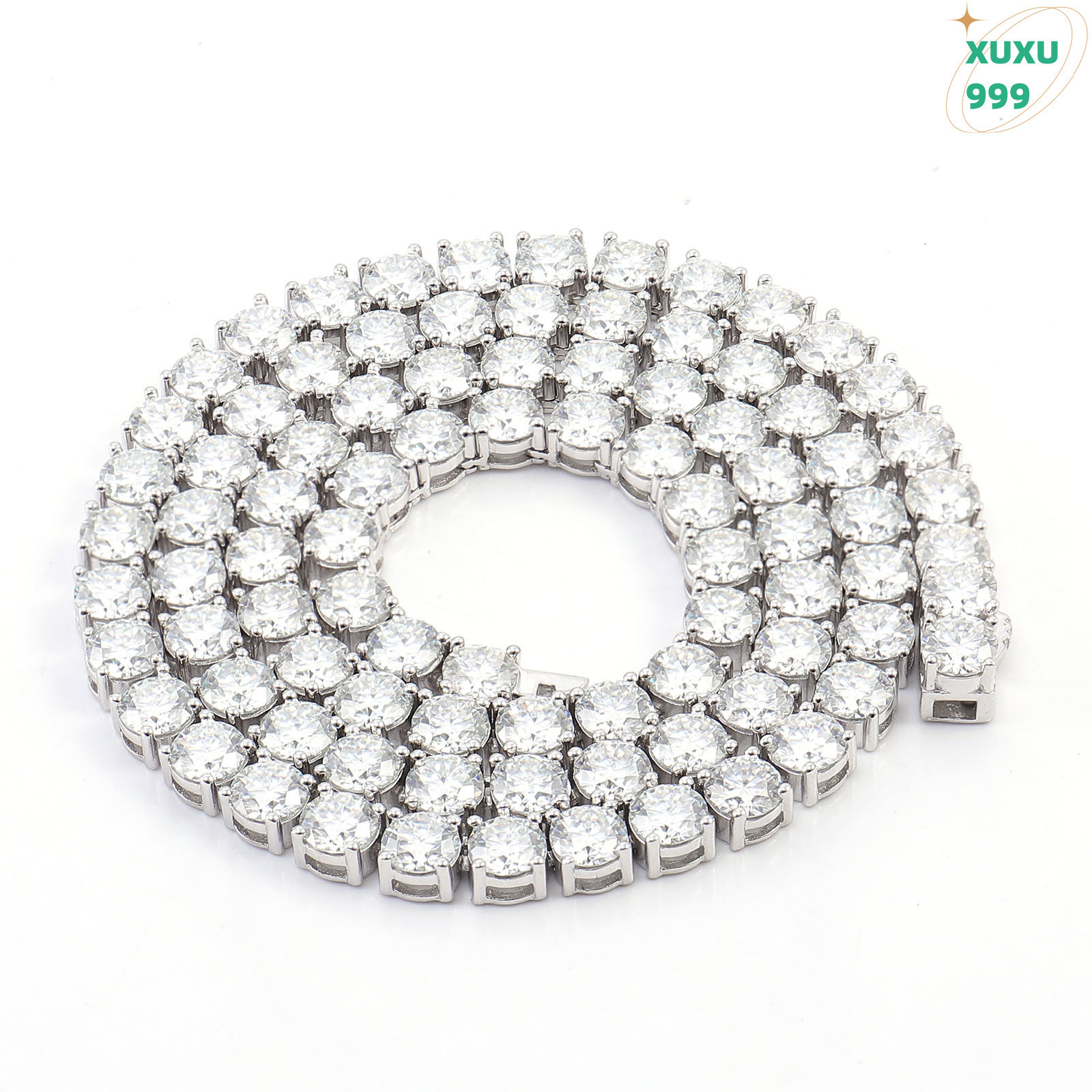 OACOCA Fine Jewelry VVS Moissanite Tennis Necklace 2mm 3mm 4mm 5mm 6mm Round Cut 925 Sterling Silver Single Row Stone GRA Certificate