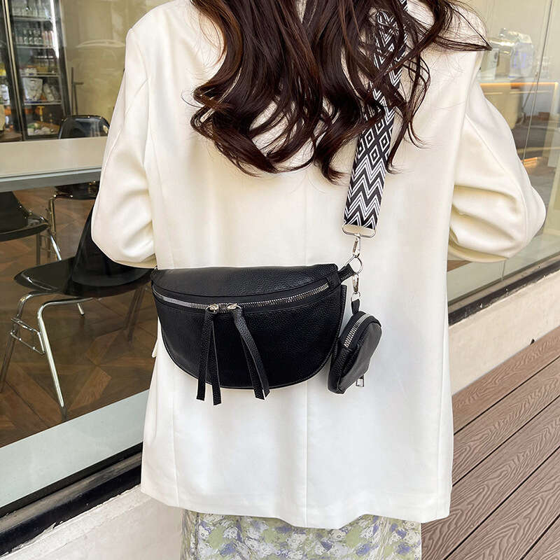Niche Design Women's Chest 2024 New PU Texture Single Shoulder Crossbody Solid Color Simple Fashion Waist Bag