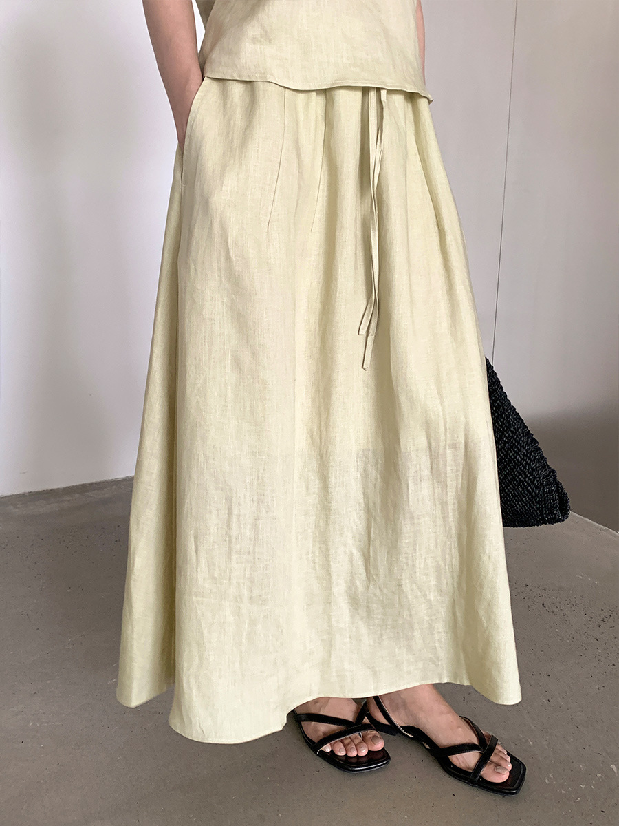 HH13110 Spring gentle skirt female 2025 new Korean style hip-covering slim elastic high waist