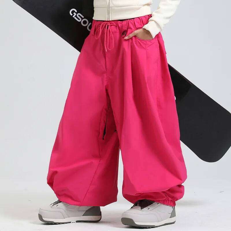 2025 New Women's Winter Sports Outdoor Single Board Loose Wind Proof Waterproof Large Men's Ski Pants