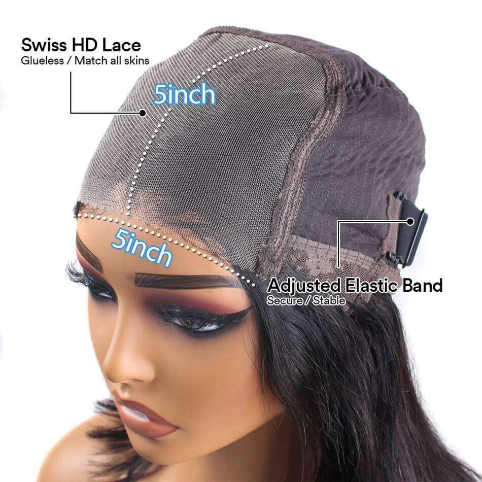 Ready To Wear 5x5 Glueless 200% Vieamese Bone Straight Lace Frontal Wigs Raw Virgin 100% Human Hair Wig 32 36Inch