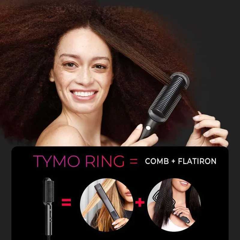Multifunctional Hair Straightener Ptc Heating Fast Negative Ions Fluffy Hair Electric Hot Comb Straightening Hair Brush W250610