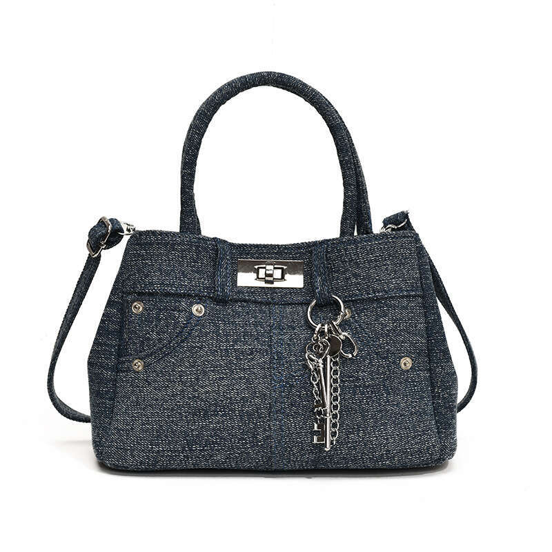 Fashion Trend Denim Handbag For Women 2025 New Lock Small Shoulder Simple Casual Personality Crossbody Bag