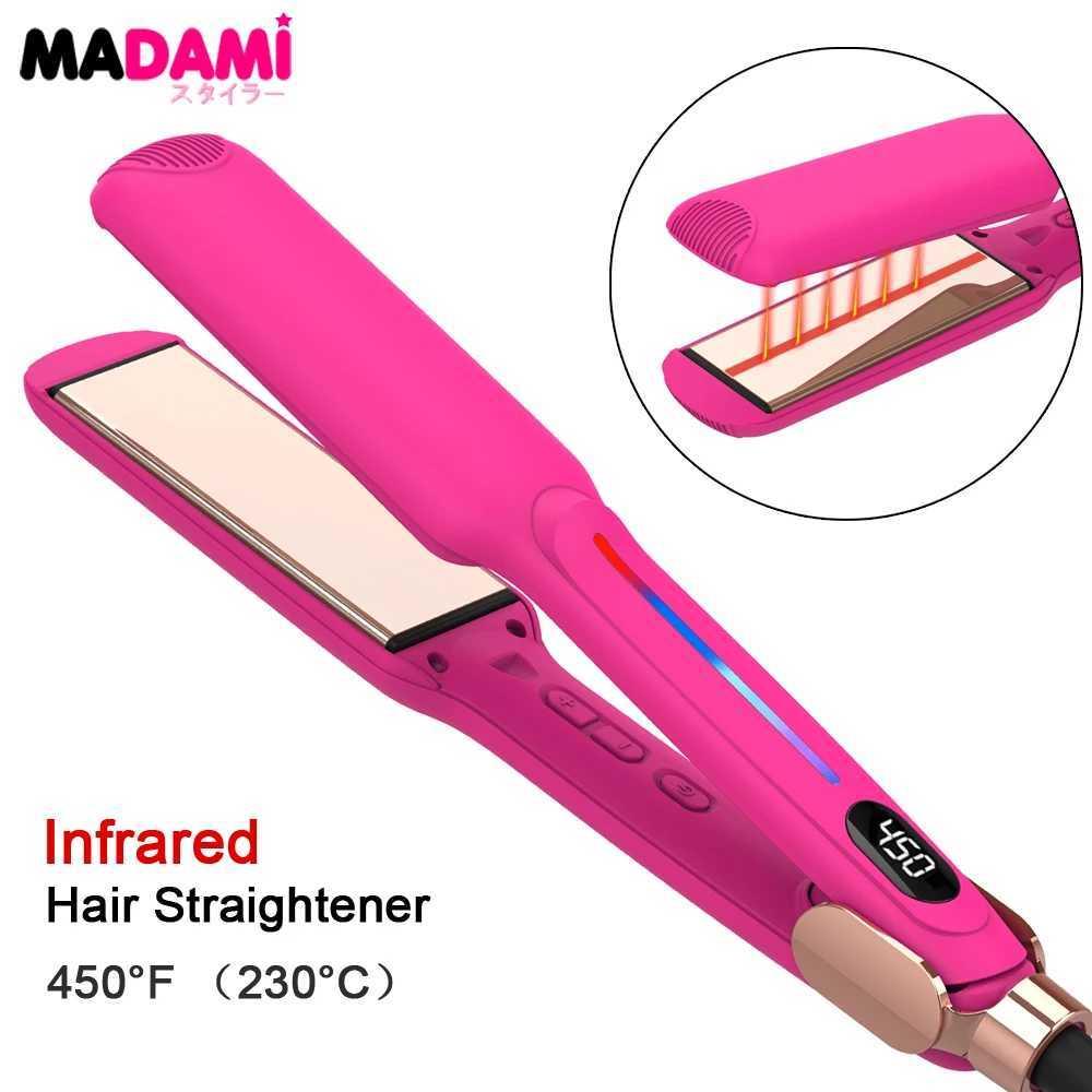 Infrared Hair Straightener Curler Titanium Plate Fast Heating Flat Iron 230 / 450 F Professional Salon Styling Tool 110V-240V W250610