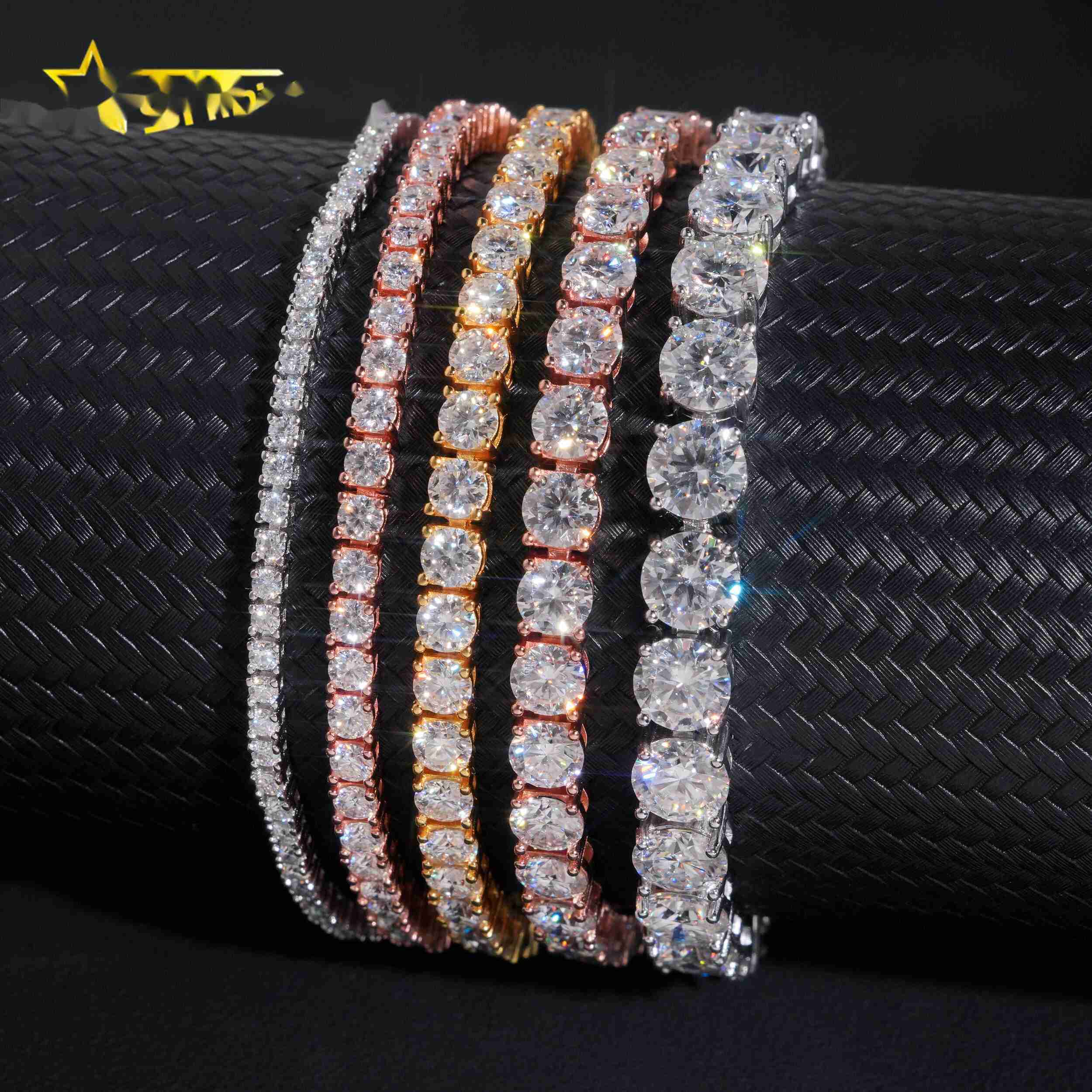 OACOCA Out 2mm 3mm 4mm 5mm 6.5mm 925 Sterling Silver Lab Diamond VVS Moissanite Tennis Chain