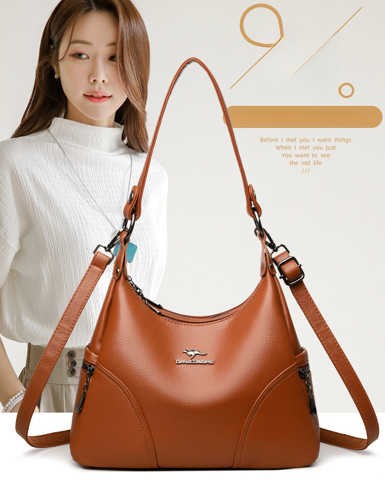 Free Shipping Trade 2025 Luxury High-end Single Shoulder Designer Crossbody Bag Fashionable Middle-aged Mom Women's Bag Simple Versatile Underarm