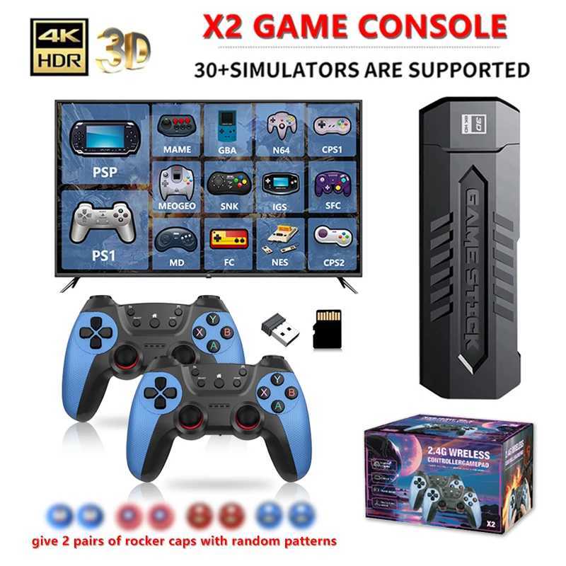 X2 256G 60000 Games 4K Game Player HD Retro Video Game Console Wireless Controller TV 30 Emulators For PS1/GBA/PSP Kids Gifts Z250610