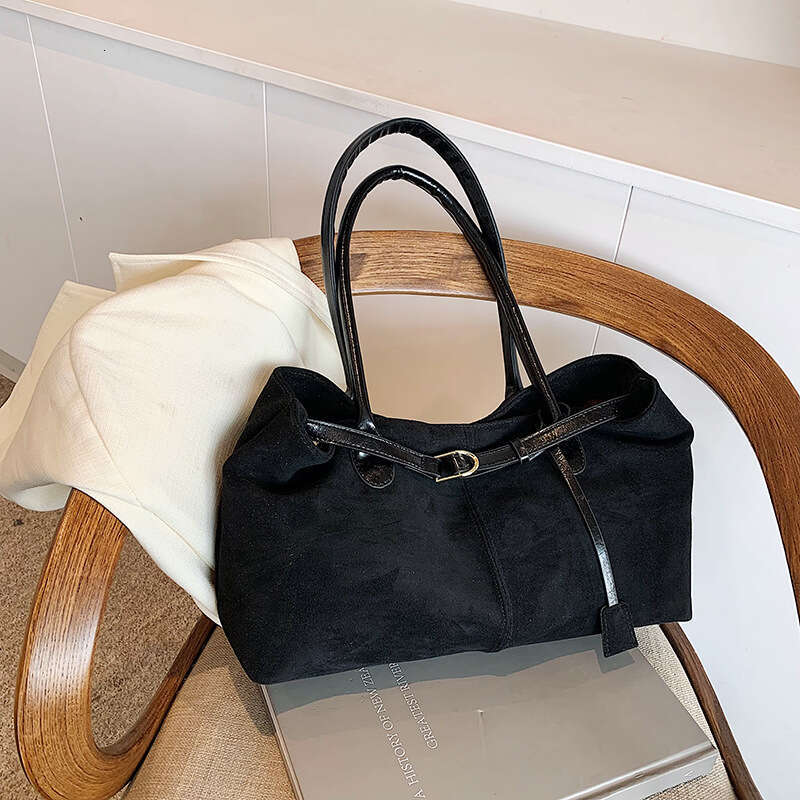 Autumn Winter Large Capacity Suede for Women 2024 New Casual Commuter Shoulder Handheld Tote Bag