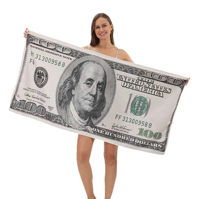 Microfiber Beach Towel Quick Dry Absorbent Bath Towel Hundred Dollar Print Perfect for Beach Travel Camping Party Vacation S25610