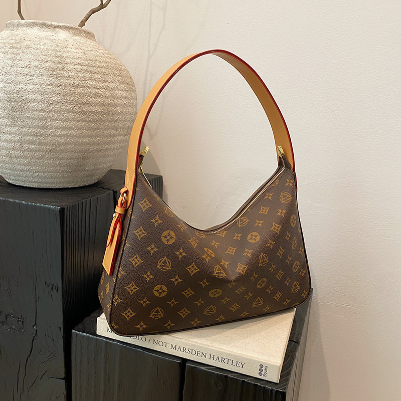 Designer bag free shipping 2025 new fashionable high-end texture printed tote bag, hand-held shoulder crossbody bag for women