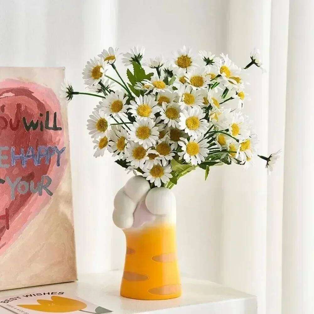 Claw Resin Craft Flower Pot Modern Desktop Cat Paw Ornaments Home Decoration Multifunction Simple Creative Cartoon Vase