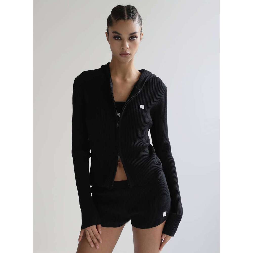 Badblood Red Zipper Hoodie Women's Sexy Long Sleeve Knitted Sweater Coat Autumn/Winter New Collection