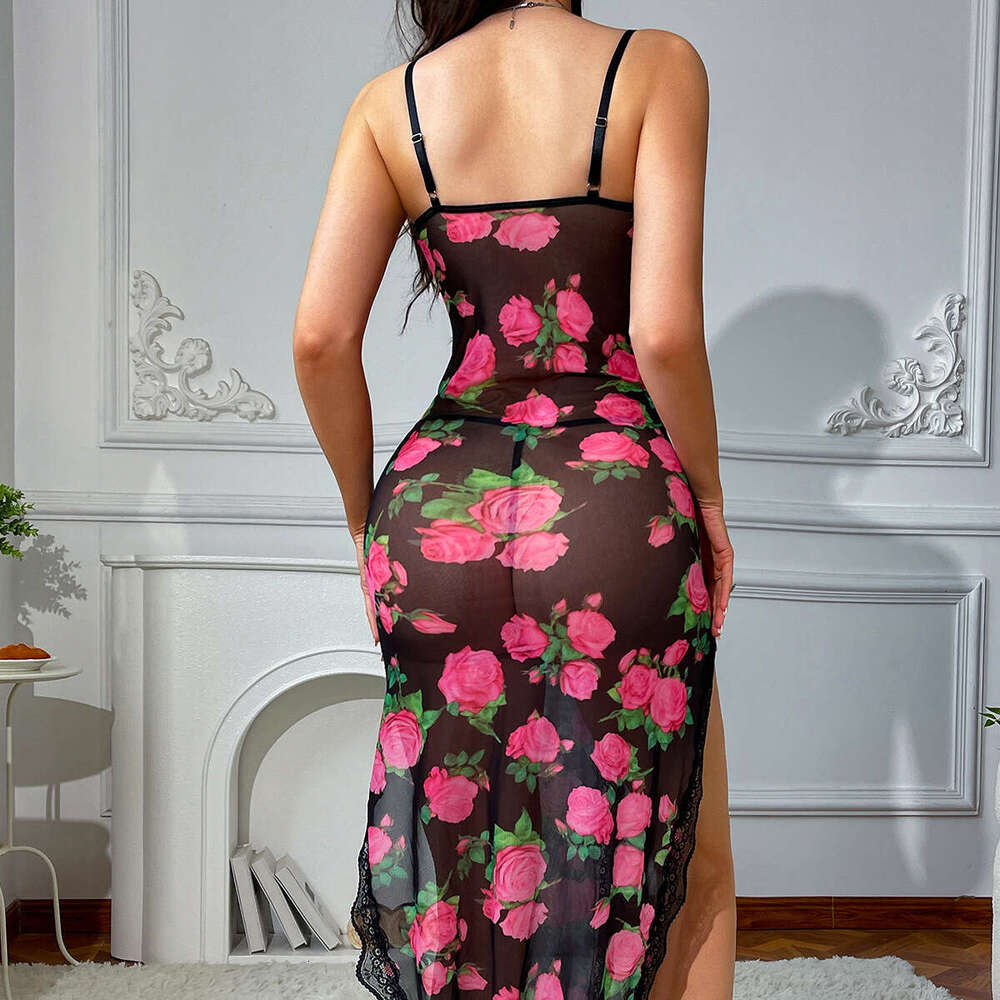 Spell Lingerie Porn Suits Women S Mesh Printed Lace Camisole Nightdress Thong Sexy Sleepwear Set Sexy Lingerie