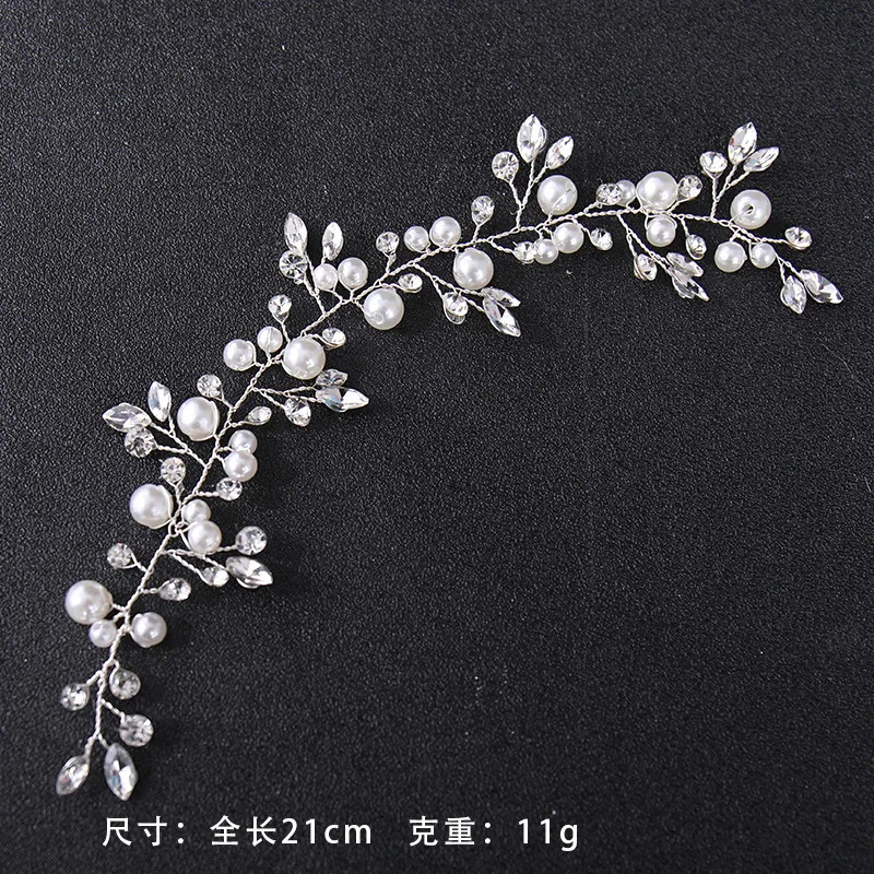 Wedding Crystal Hair Vines Flower Leaf Headpieces Handmade Pearls Crystal Headbands Prom Bridal Wedding Hair Accessories Jewelry 250610