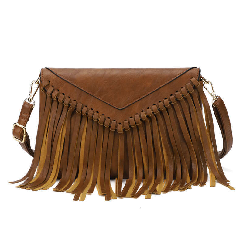 Trendy Women's New Tassel Shoulder Crossbody Envelope Small Square Bag