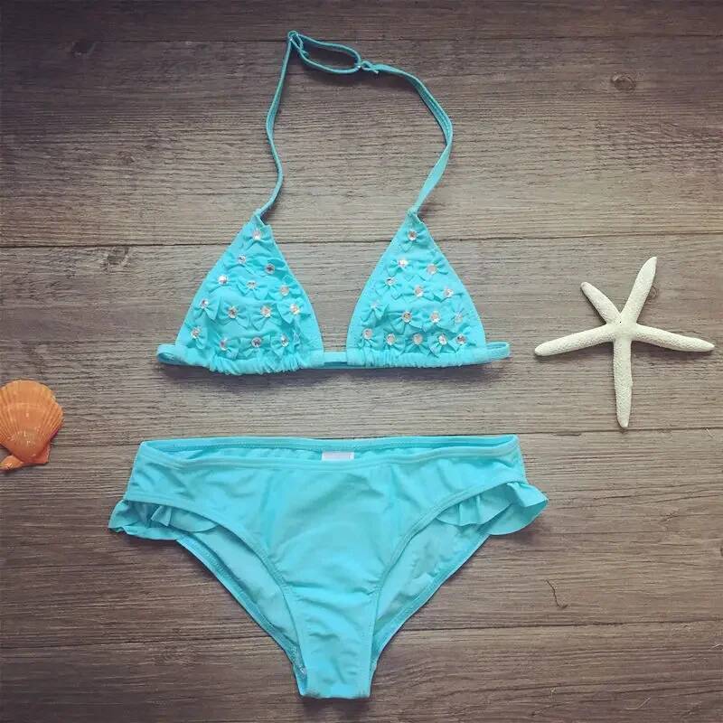 5-12 Years Children Bow Girls Swimwear Baby Kids Biquini Infantil Swimsuits Bikini Girl 2020 New Summer Bathing Suit