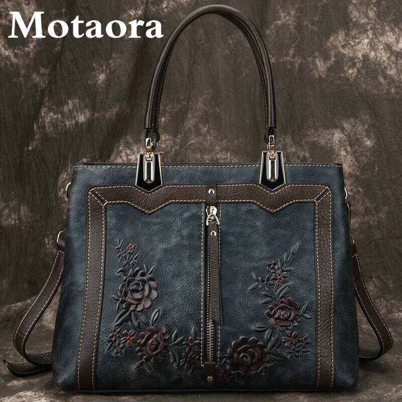 MOTAORA Women's Retro Genuine Leather Handbags For Women 2025 New Handmade Crossbody Bag Large Capacity Bags Female