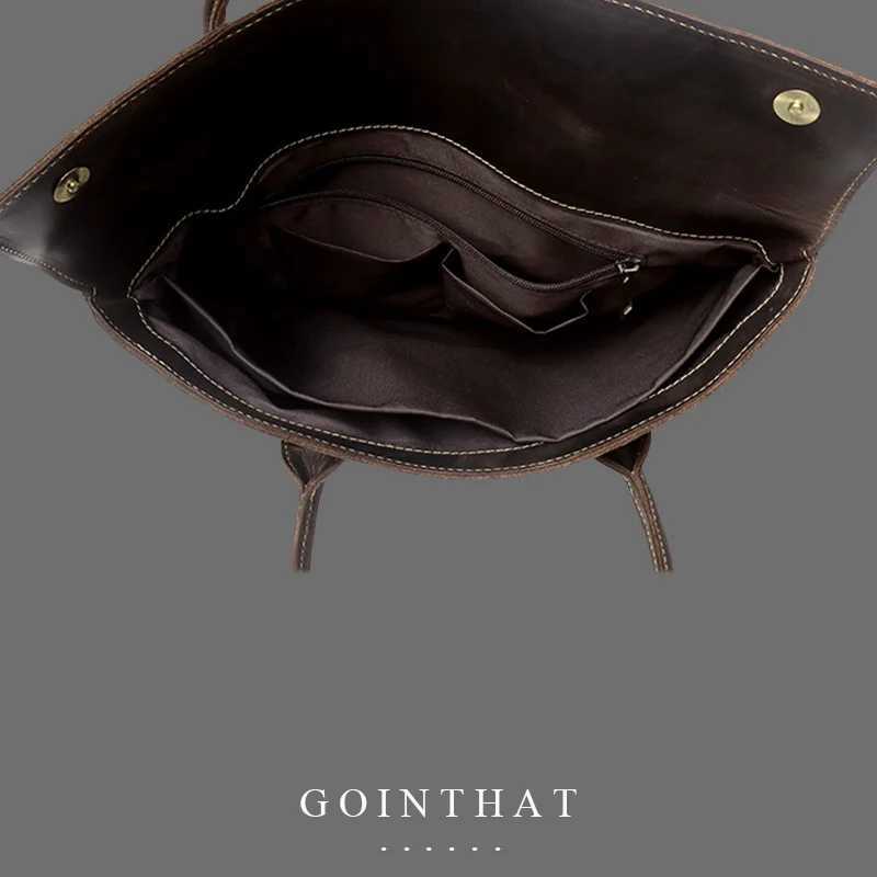 Men Genuine Leather Briefcase Business Handbag Messenger Bags Laptop Bag Notebook Case Sleeve Male Vintage Shoulder Travel Bags W250610